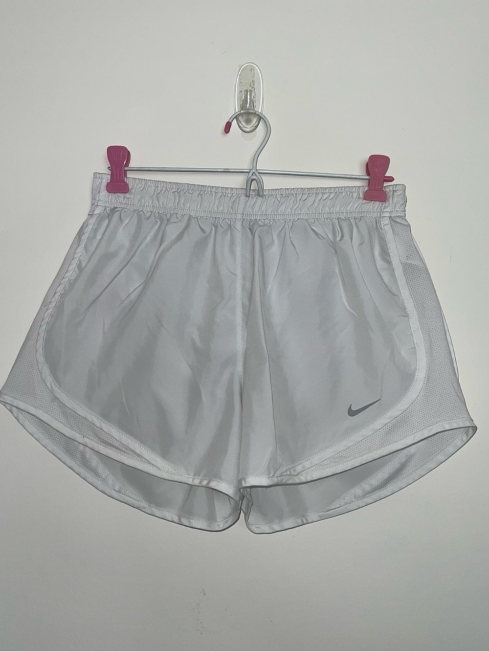 Nike White Women's Running Shorts with Side Mesh Panels